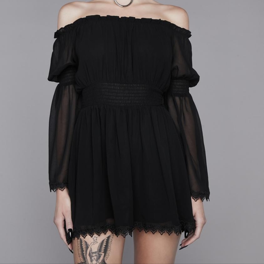 Widow Flowy Black Mini Dress